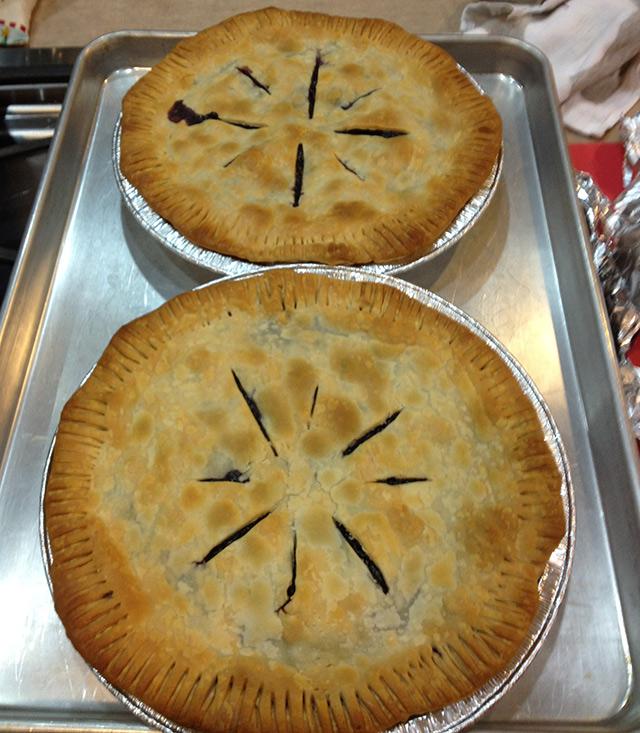 2 blueberry pies